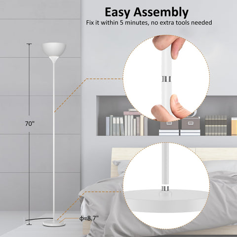 PESRAE floor lamp foot-switch — flexible control option near seating.