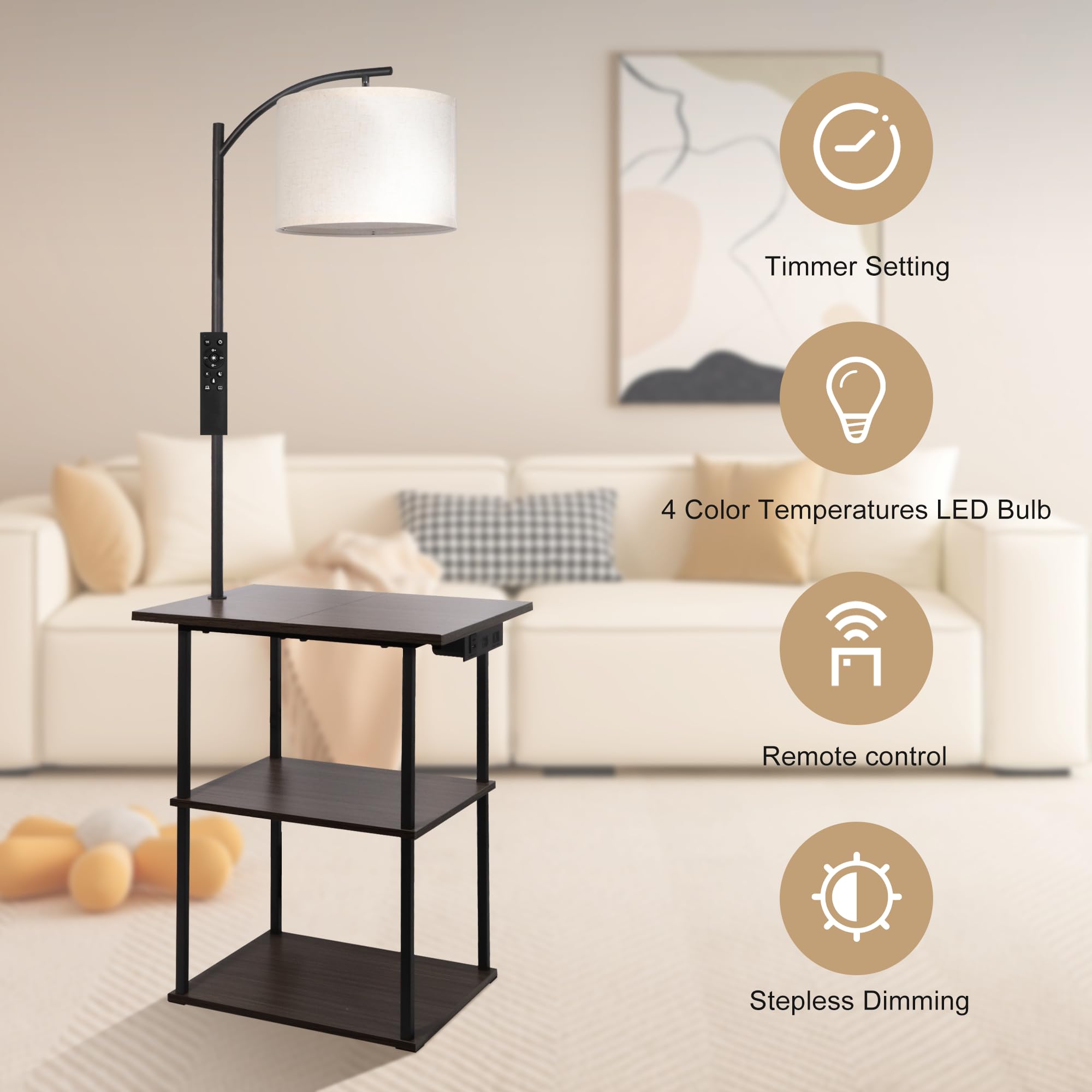 PESRAE 9W LED bulb installed in the lamp for bright ambiance