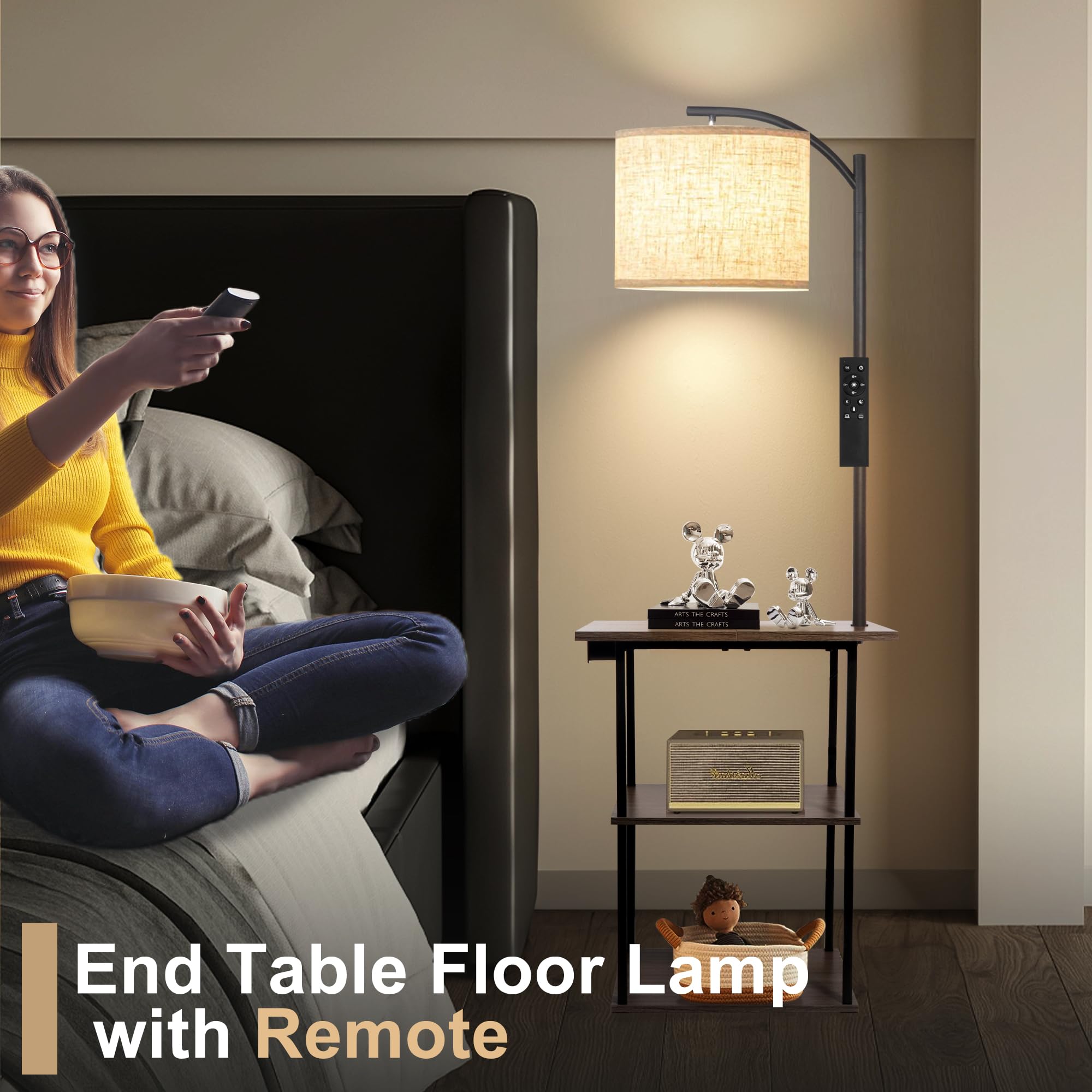 PESRAE side-table with shelves offering convenient storage space