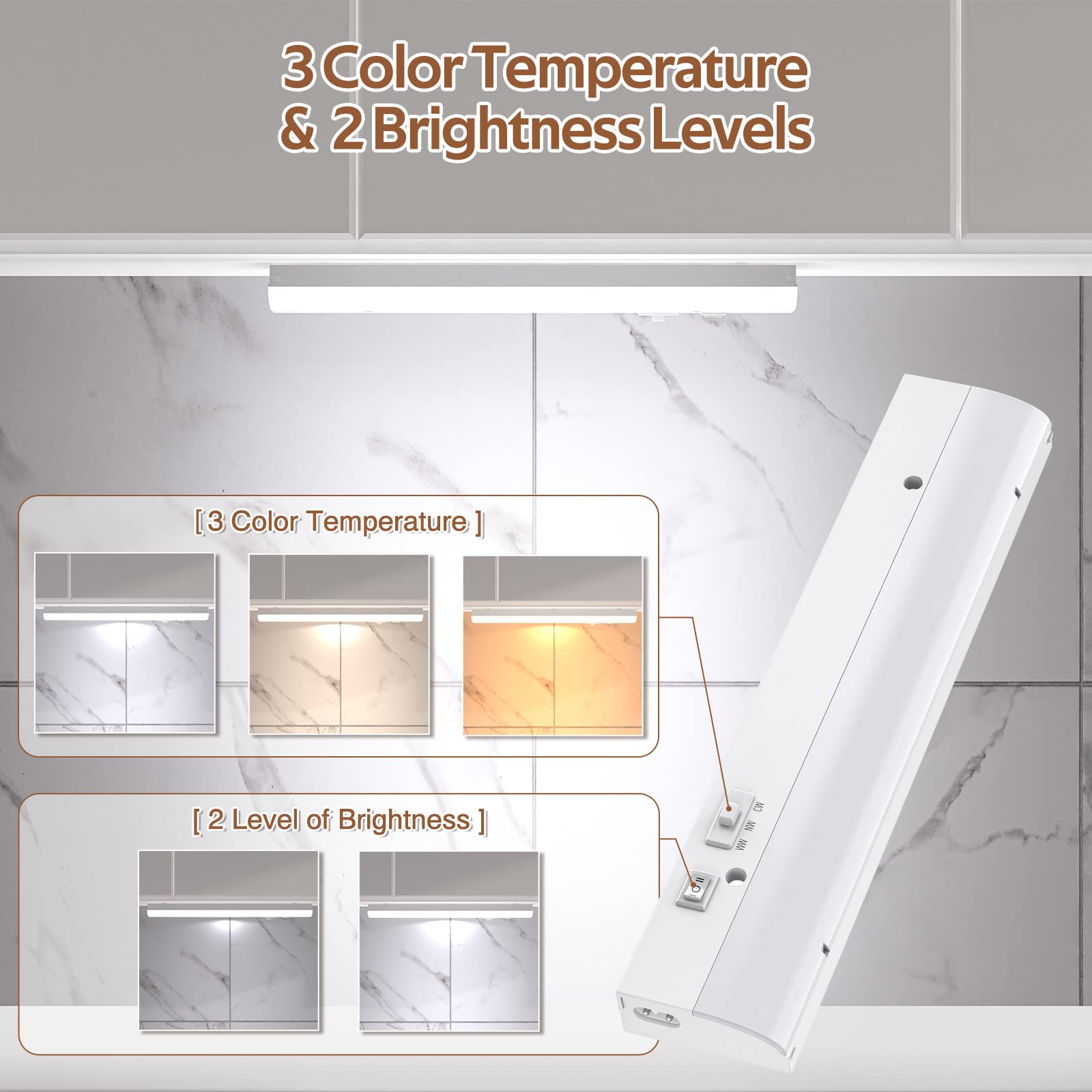 PESUTEN kitchen and closet strip light provides wide illumination for narrow cabinets.