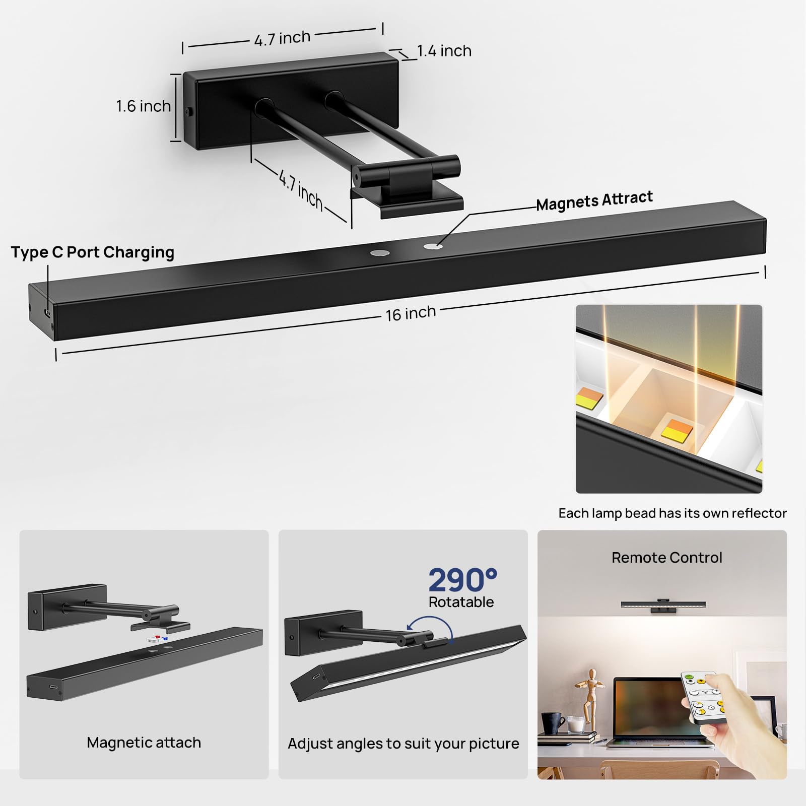 PESUTEN Picture Light spotlight bead design delivers brighter focus on details