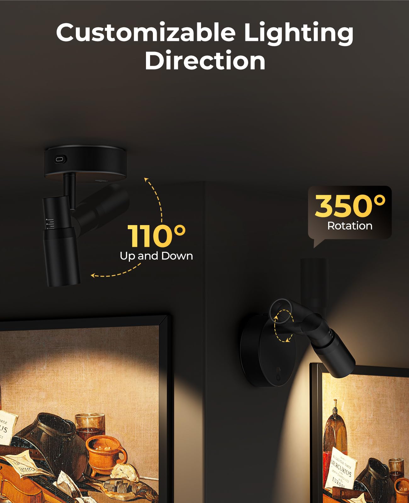 PESUTEN 6000mAh battery powers hours of cordless illumination.