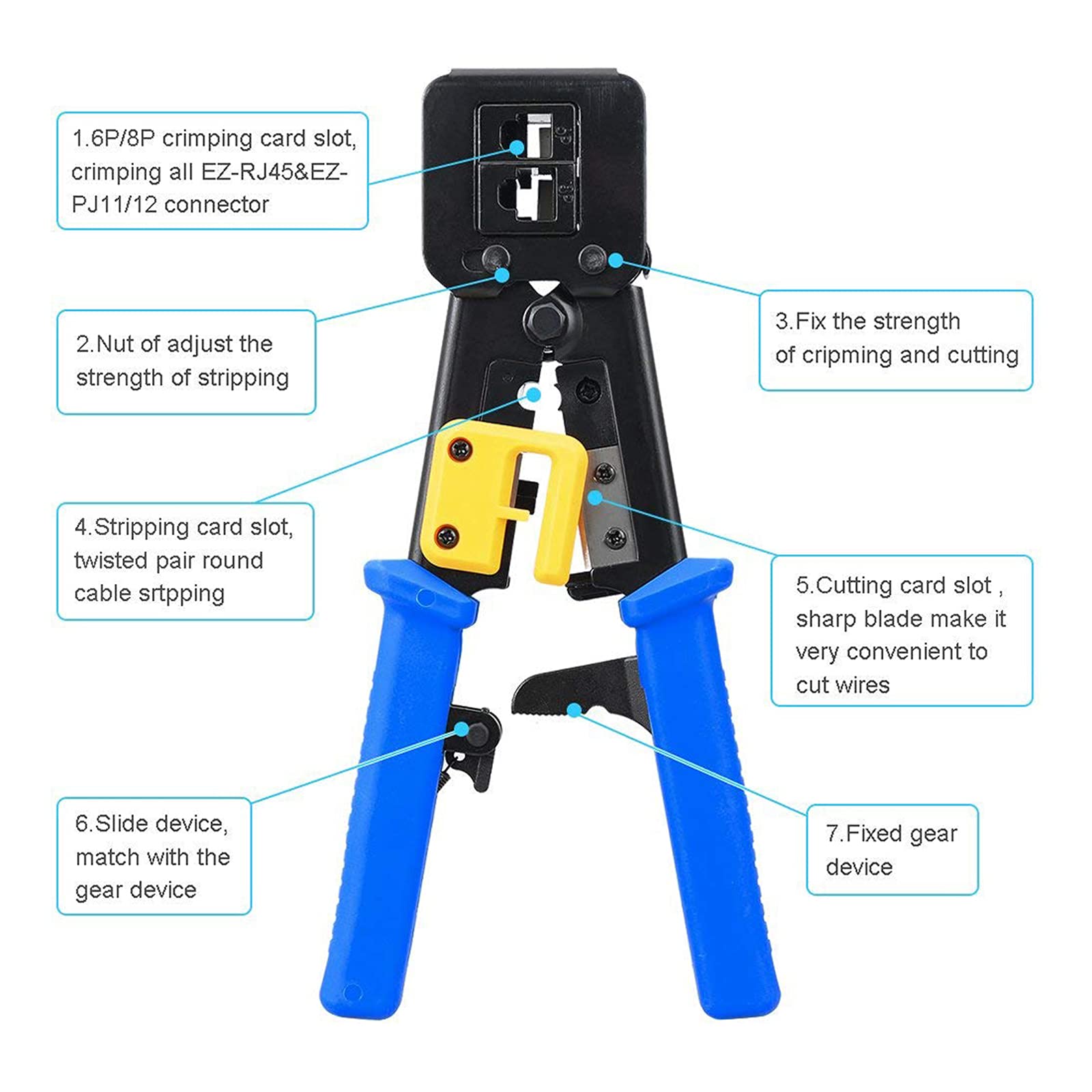 PETECHTOOL 20 RJ45 connectors included for fast cable builds