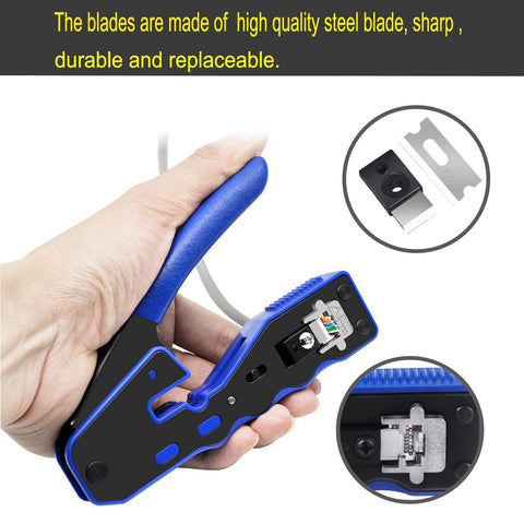 PETECHTOOL RJ45 crimp tool blade retention design prevents misalignment.