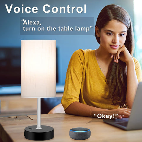 Peteme bedroom lamp Alexa compatibility for hands-free lighting and routines.