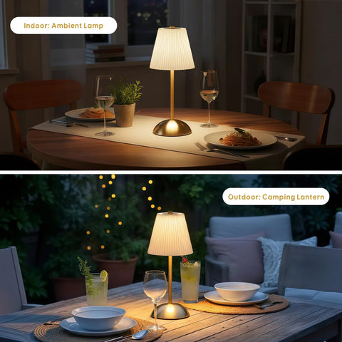 PetiitLyt bedroom and living room setup with elegant gold stem and shade