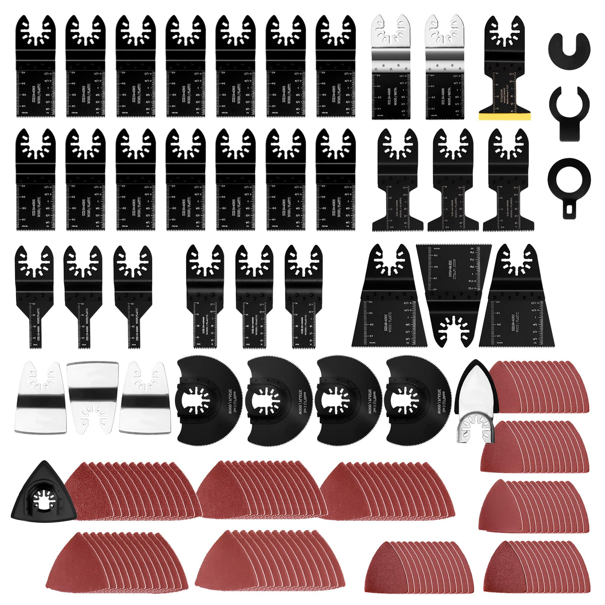 PETOX 159-piece oscillating saw blades kit in packaging, ideal for versatile home projects.