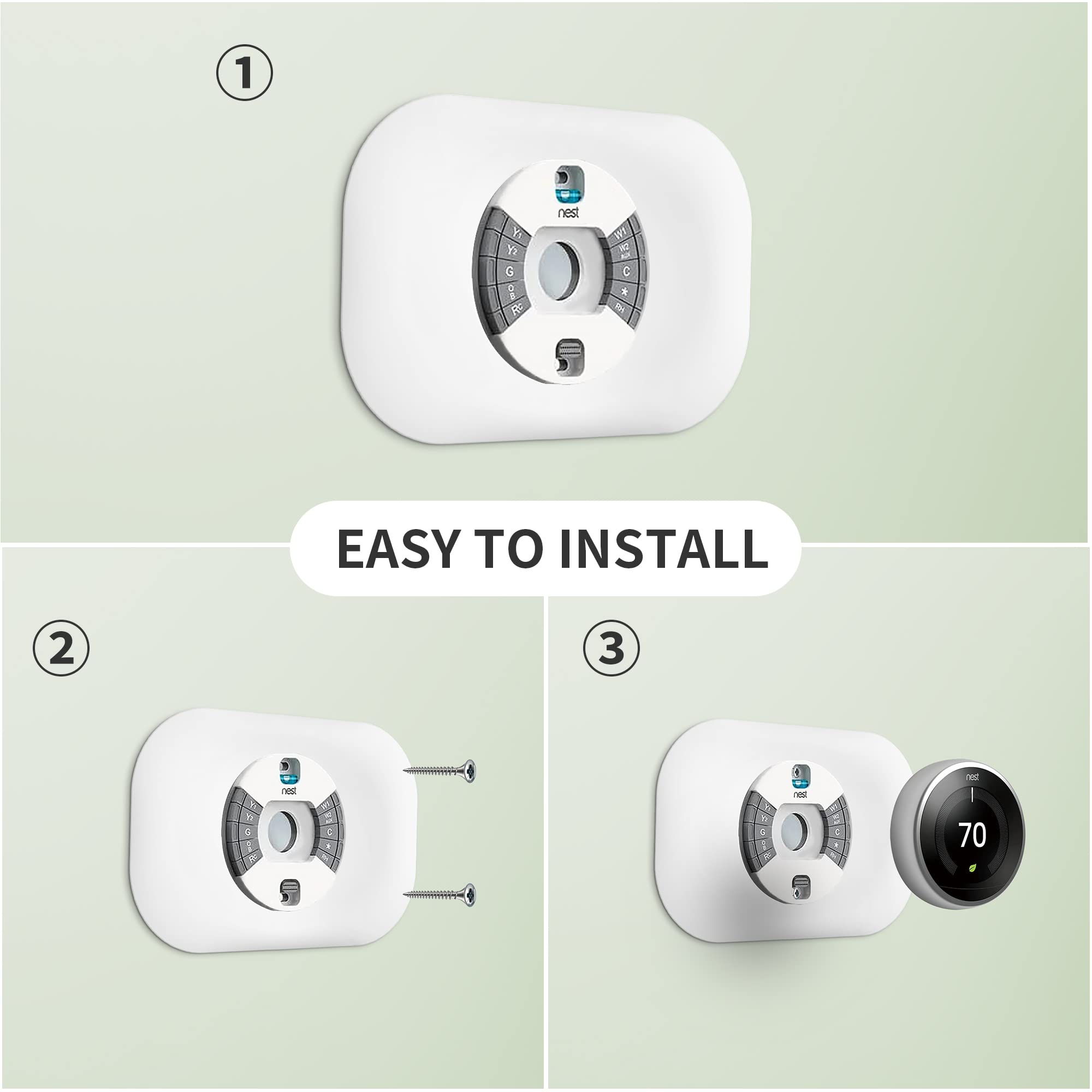 Petrichor Nest Thermostat plate uses durable materials for long-lasting use, Snow color.