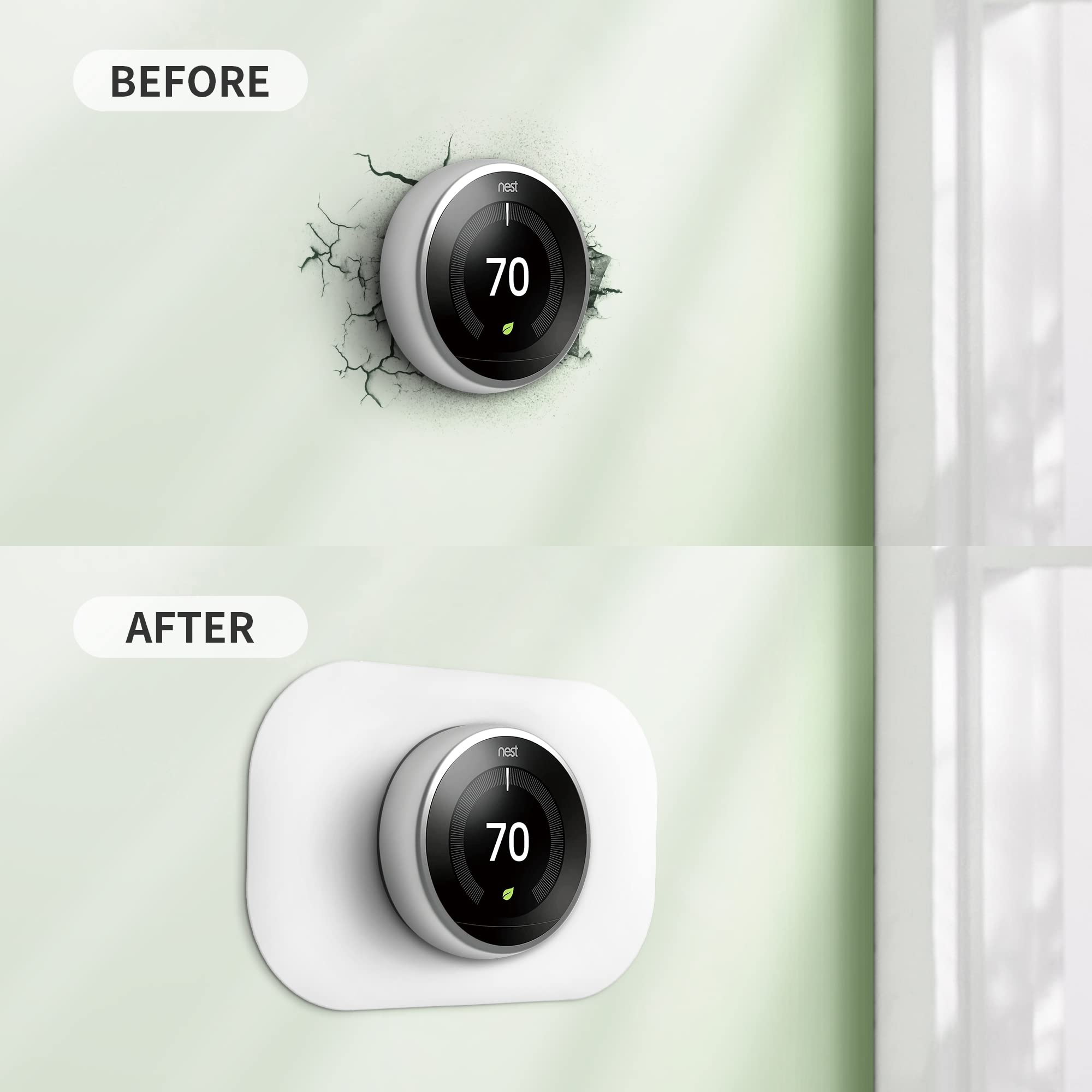 Petrichor Nest plate sits flush with walls for a seamless, modern look Snow.