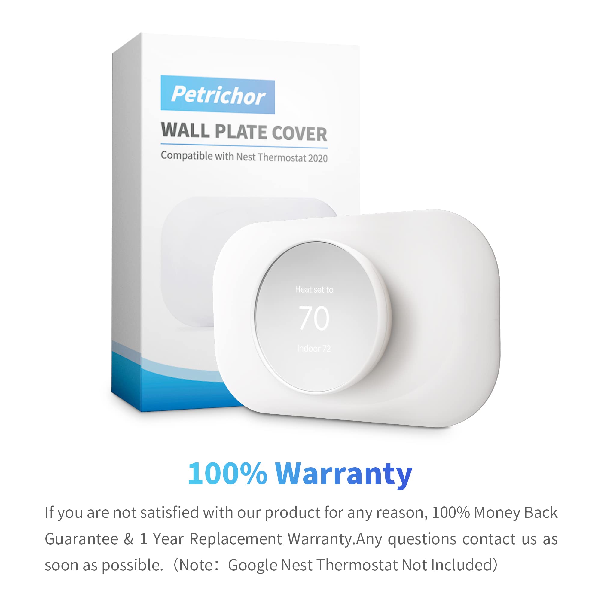 Petrichor Nest Thermostat Snow trim creates a modern, finished look