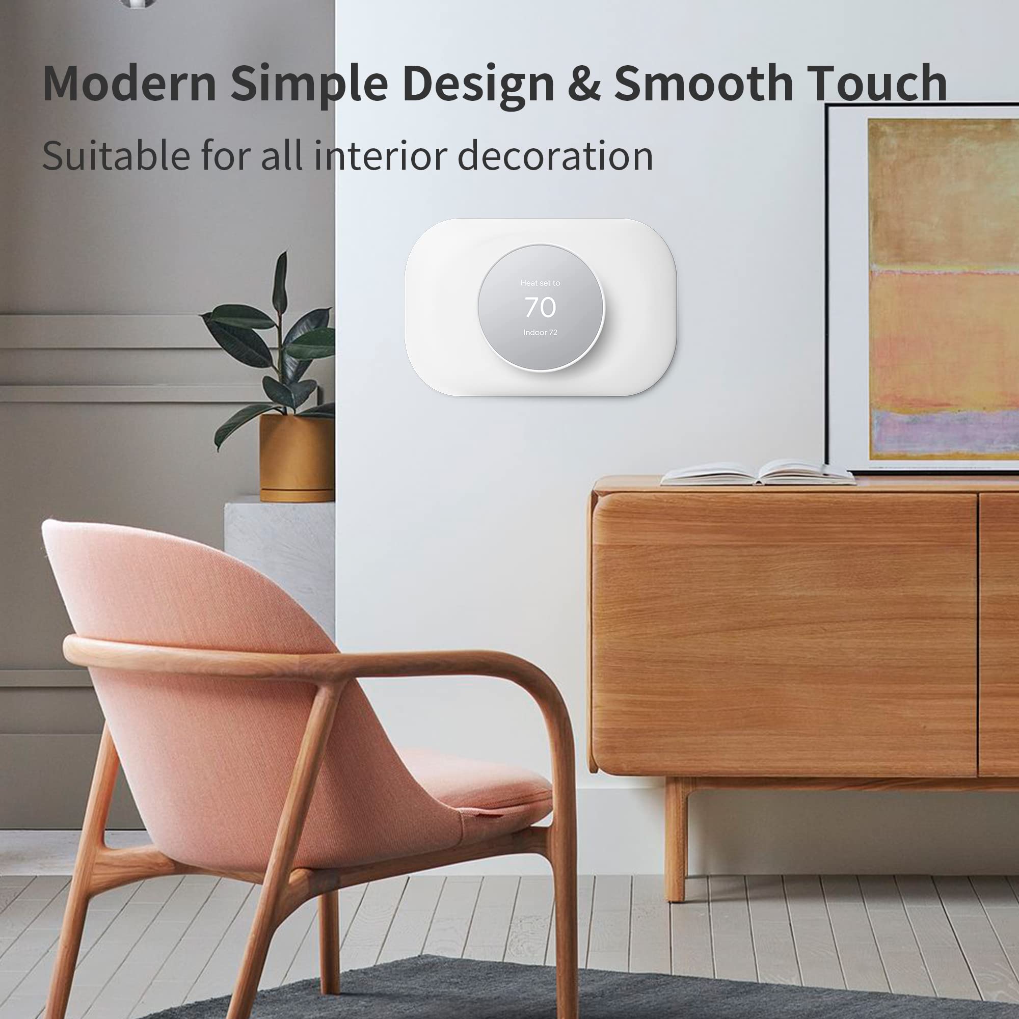 Petrichor Nest Thermostat Wall Plate fingerprint-resistant surface stays tidy.