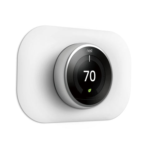 Petrichor Nest Thermostat wall plate Snow adds a clean, finished look and covers imperfections.