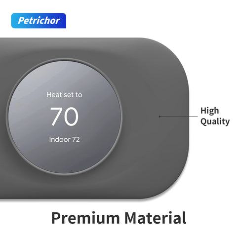 Petrichor Nest wall plate charcoal covers old thermostat holes for seamless walls.