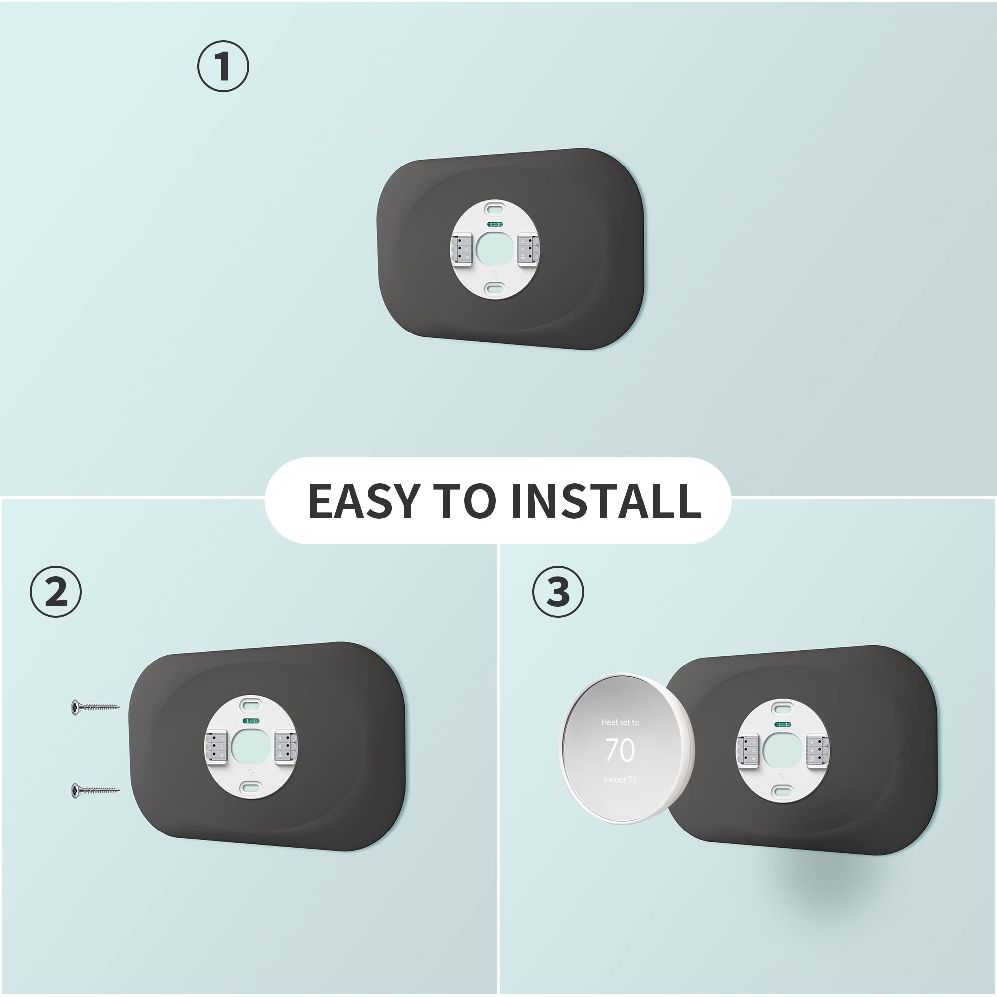 Petrichor Nest wall plate charcoal finish maintains a sophisticated, fingerprint-resistant look.