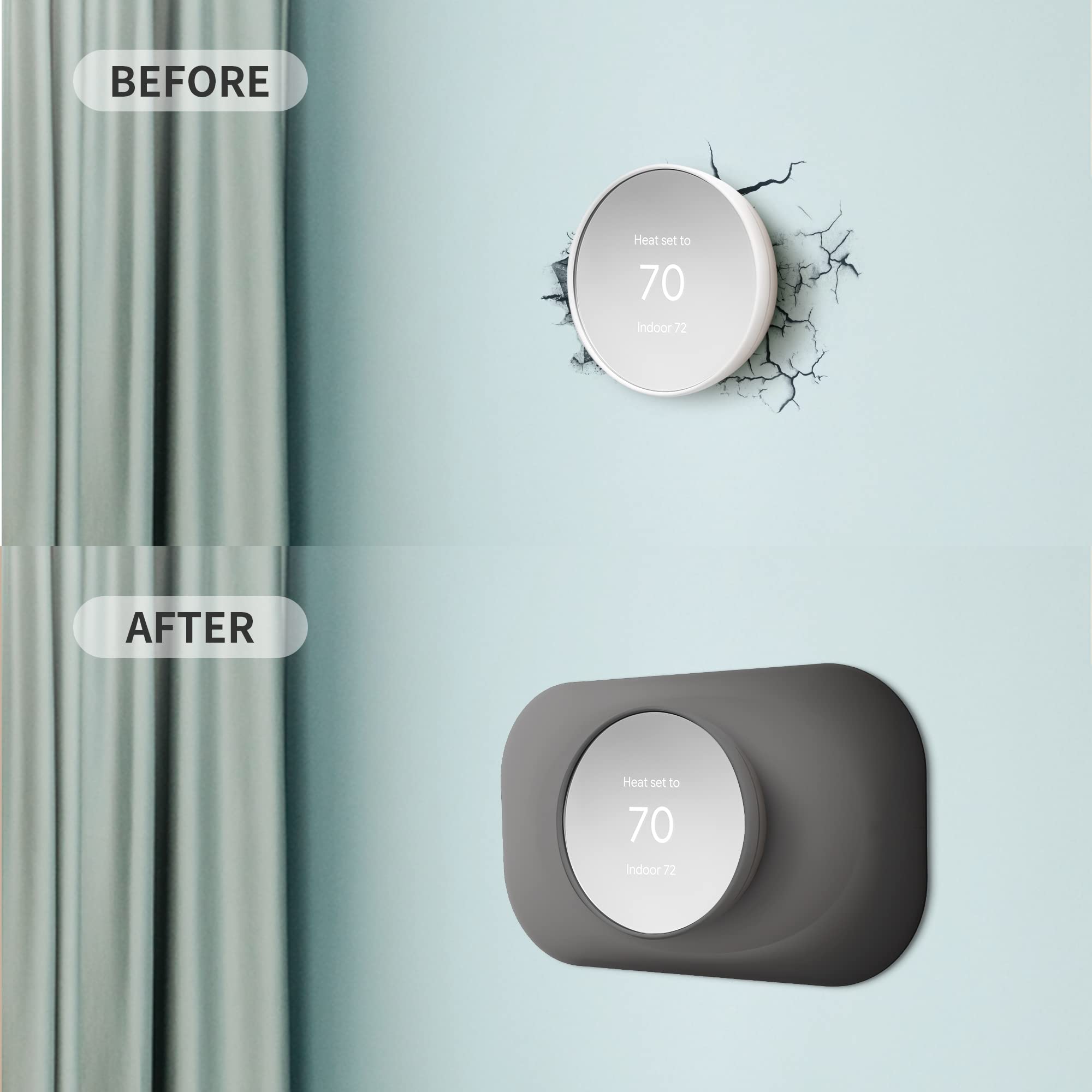 Petrichor Nest wall plate charcoal surface finish resists fingerprints for tidy appearance.