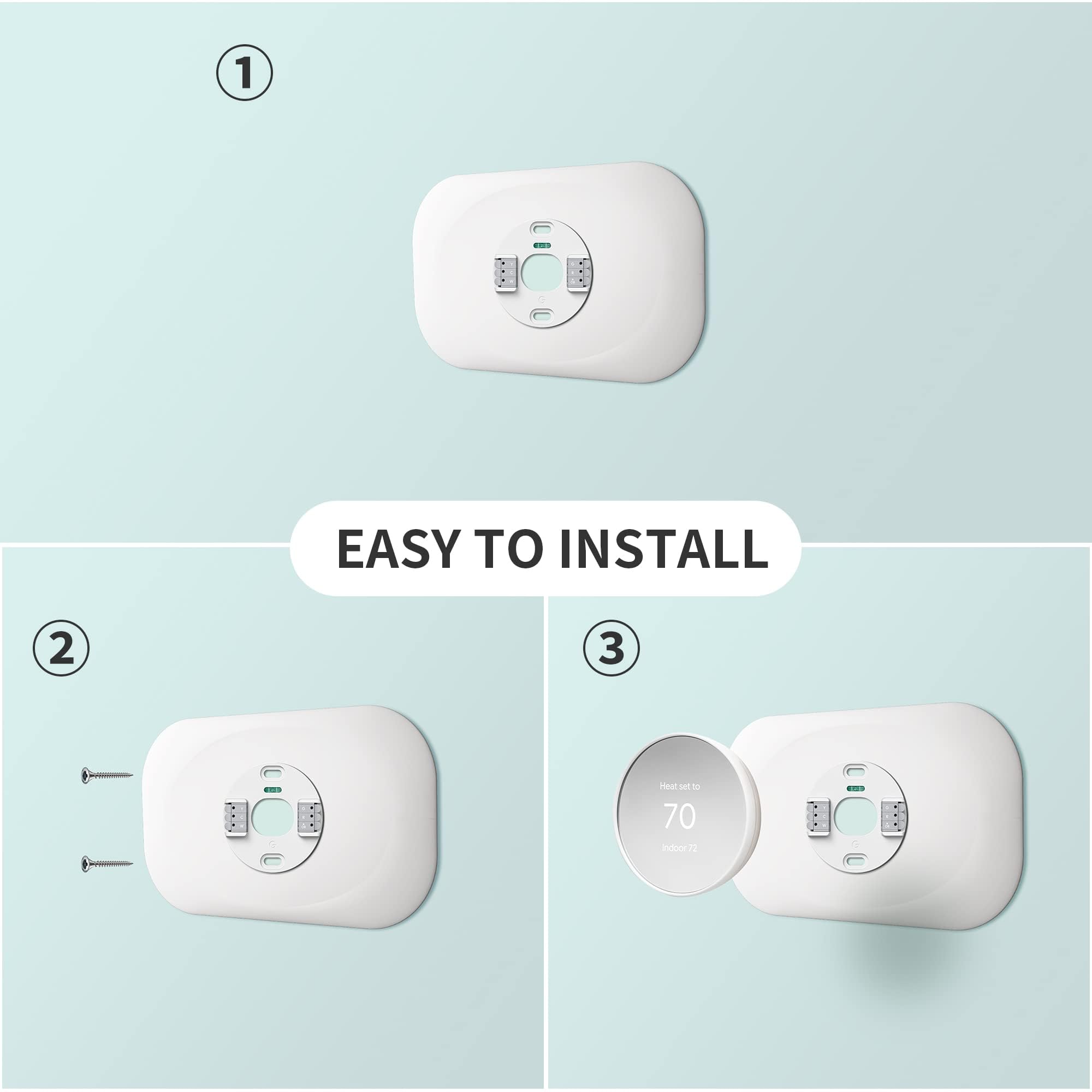 Petrichor Nest wall plate keeps devices flush against the wall with uniform color.