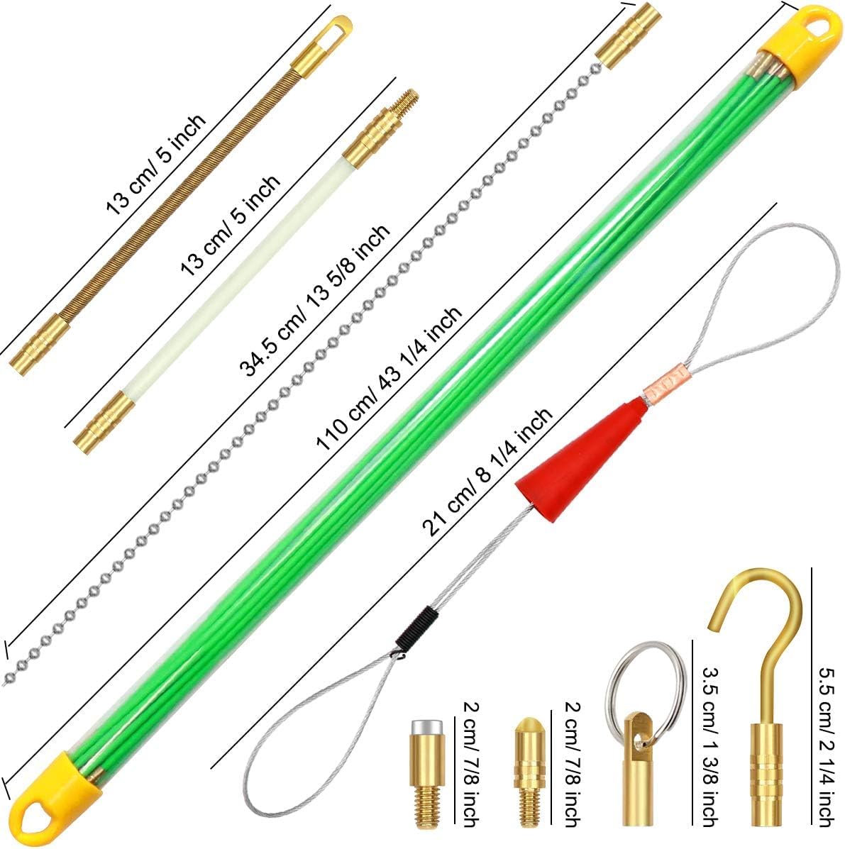 PETUOL glow rod and hook shows bright green visibility during installation