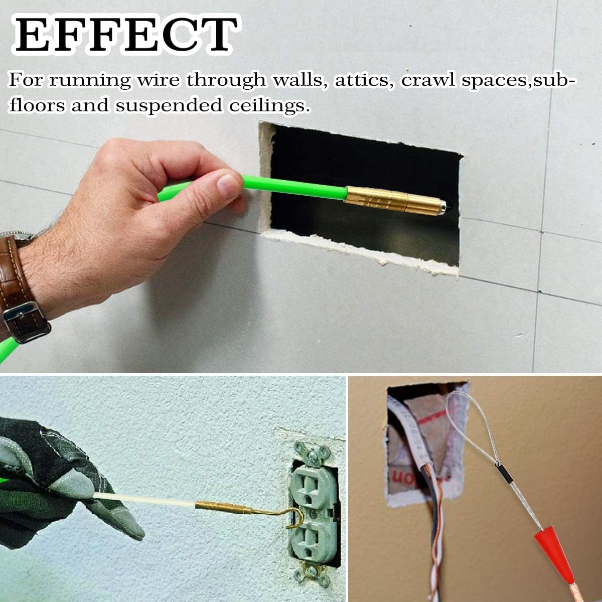 PETUOL green wire set is easy to spot behind walls or ceilings