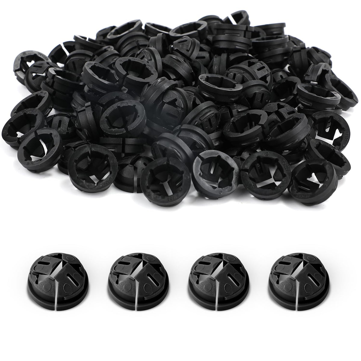 PEUTIER 200pcs push-in cable connectors in black packaging for quick, efficient wiring.