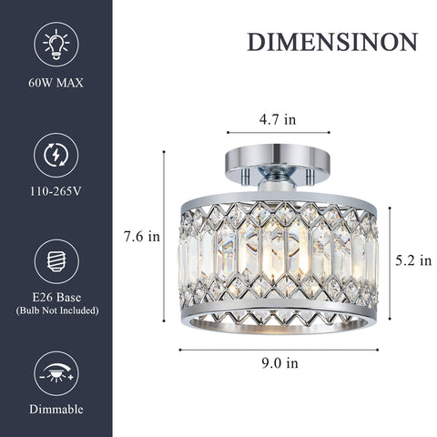 Pevfah crystal chrome ceiling light installation step close-up