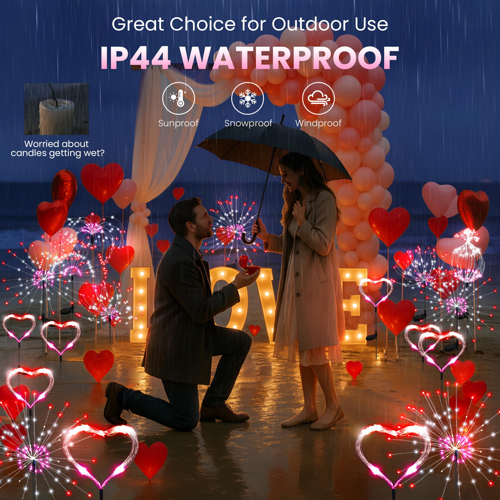 PEVOROS solar lights in heart pattern add a personal romantic touch