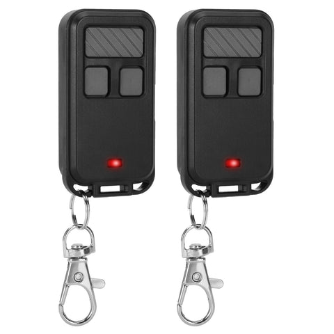 Pevxou LiftMaster remote front view, compact keychain design for quick access.