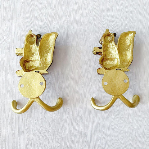 Pewery squirrel design wall hook mounted in closet for organization