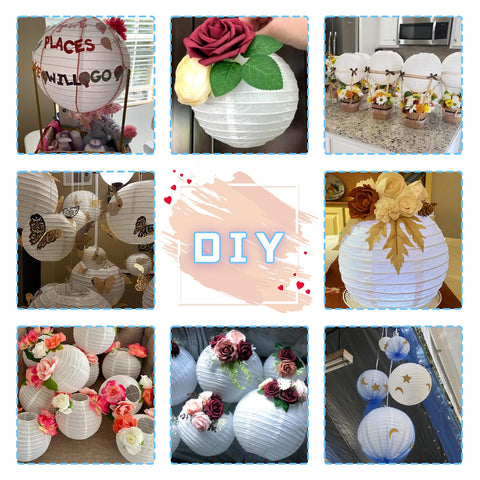 Peywot blue-white-mint lantern party decor enhances events