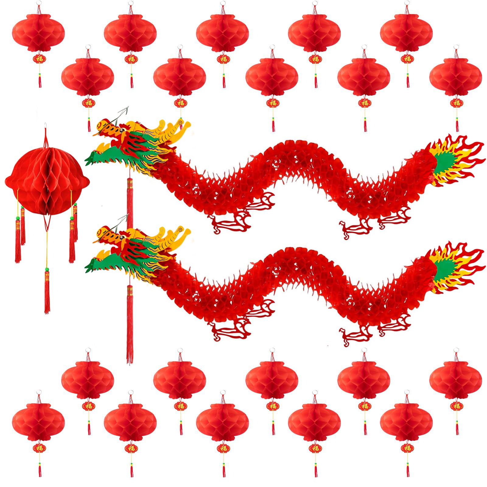 Peywot 3D dragon decor for Lunar New Year creates a dramatic visual centerpiece.