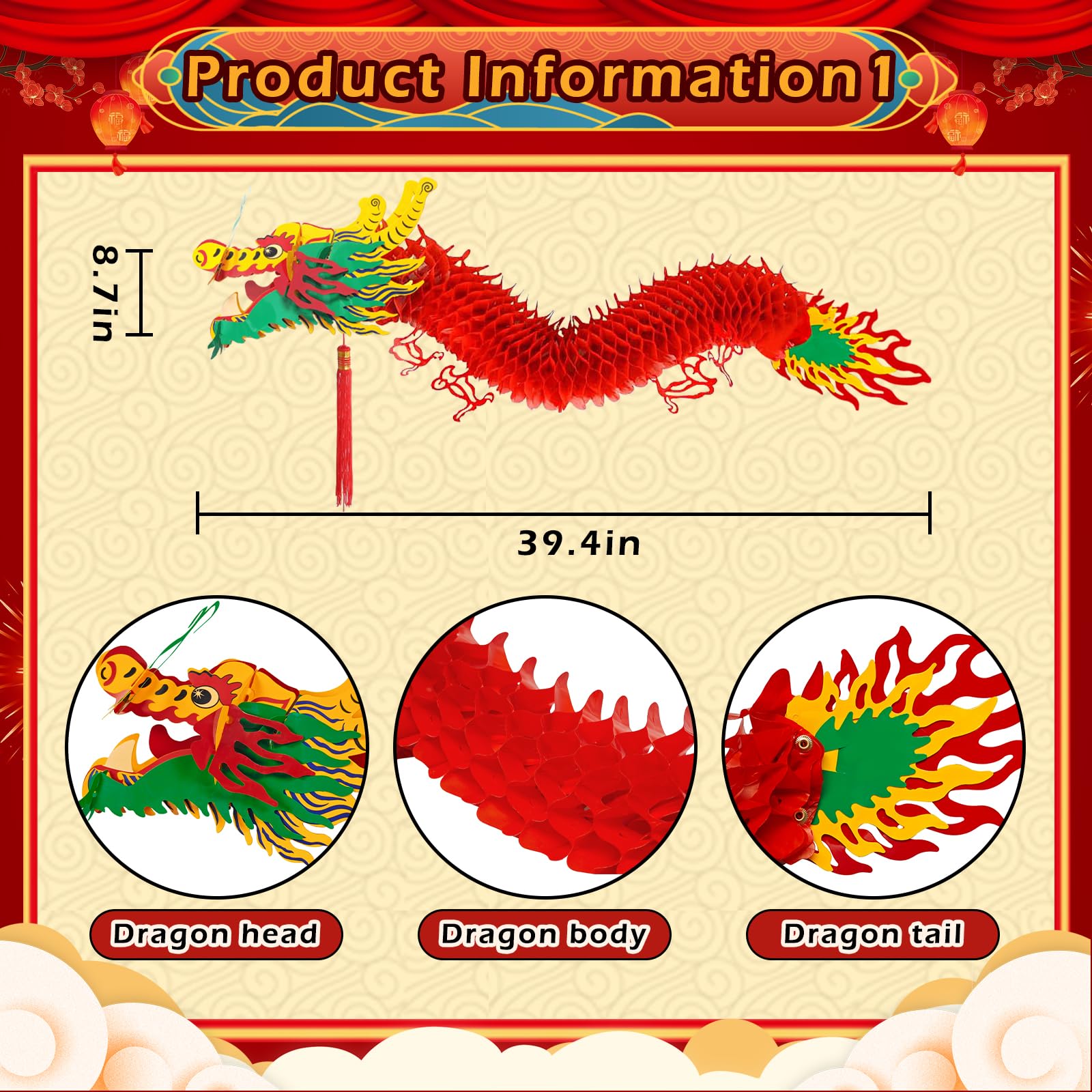 Peywot dragon decor setup shows easy assembly for festive decorating.