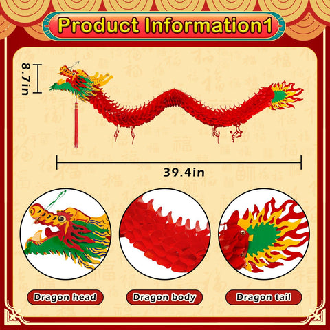 Peywot dragon garland hanging adds vertical drama to celebrations