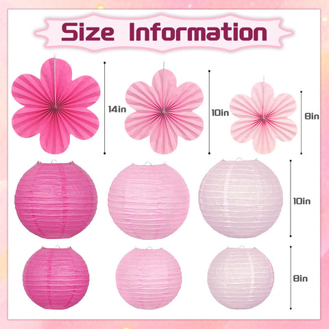 Peywot flower fans 14-inch deliver dramatic pink accents for celebrations.