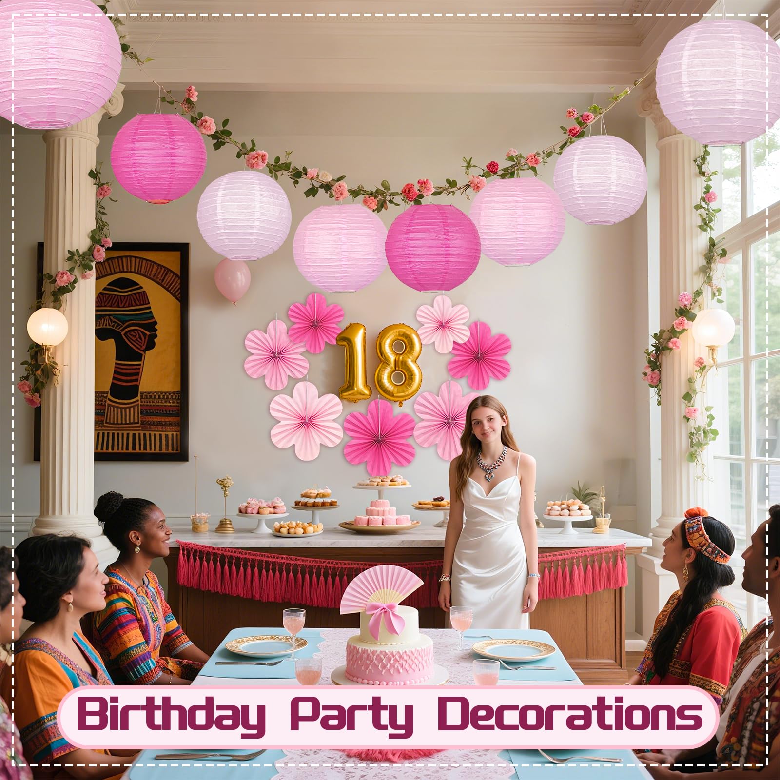 Peywot pink decor setup on ceiling for effortless, instagrammable moments.