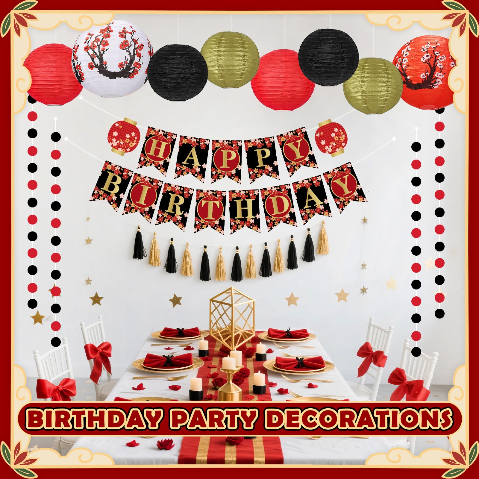 Peywot red 10in lantern adds bold accents to Asian themed decor
