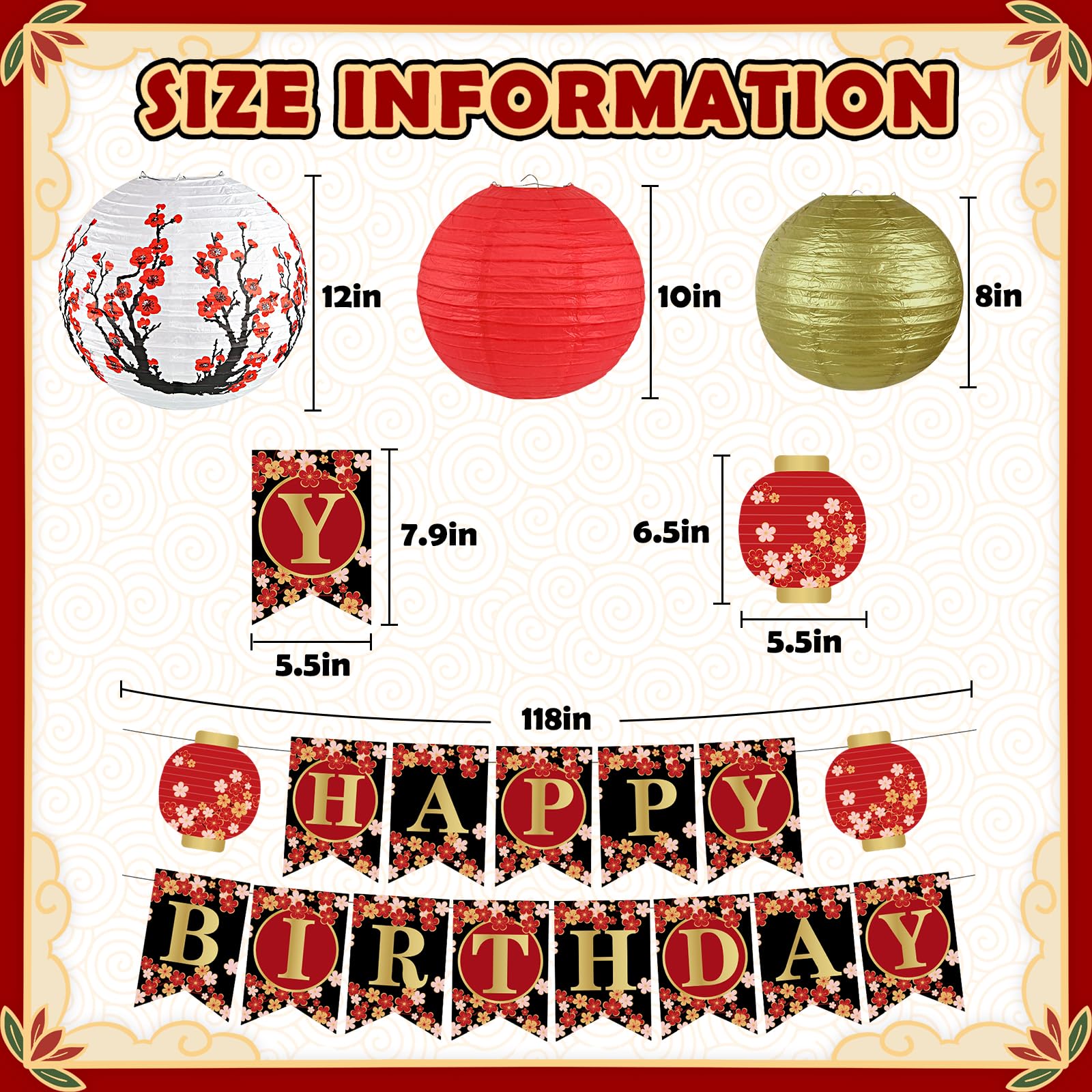 Peywot red cherry blossom 12in lantern adds vibrant color to hibachi party