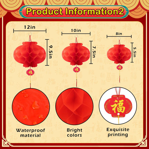 Peywot red lanterns 12-pack brighten celebrations and add festive color