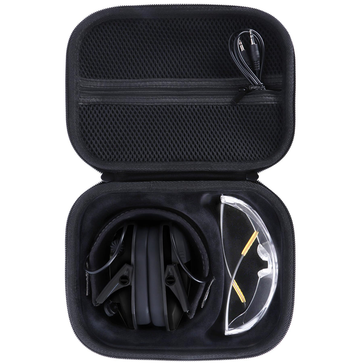 Peyyargo storage case exterior designed for Walker's Razor Slim earmuffs.