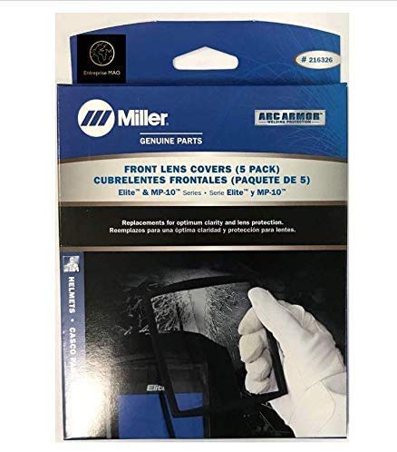 Pfanstiehl Miller 216326 front lens cover for Elite MP-10 helmets, five-pack replacement.