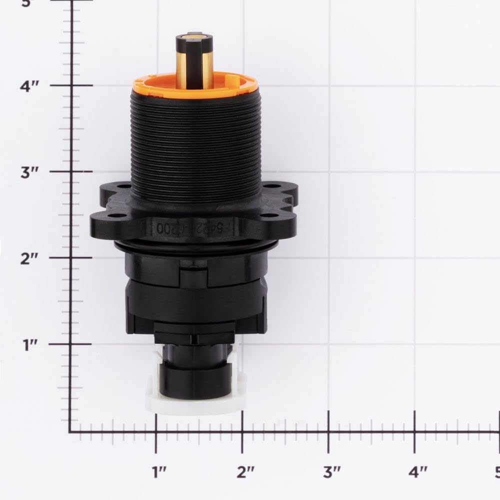 Pfister integrated temperature limit stop helps manage hot water.