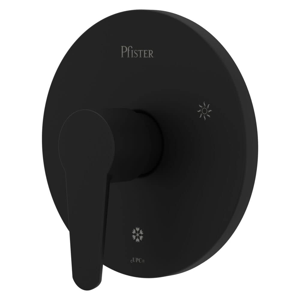 Pfister R89040B Pfirst Modern matte black valve trim for contemporary baths.