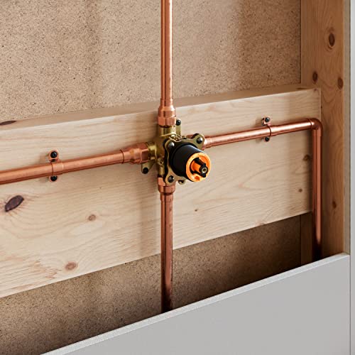 Pfister rough-in valve installation demonstrates a clean setup