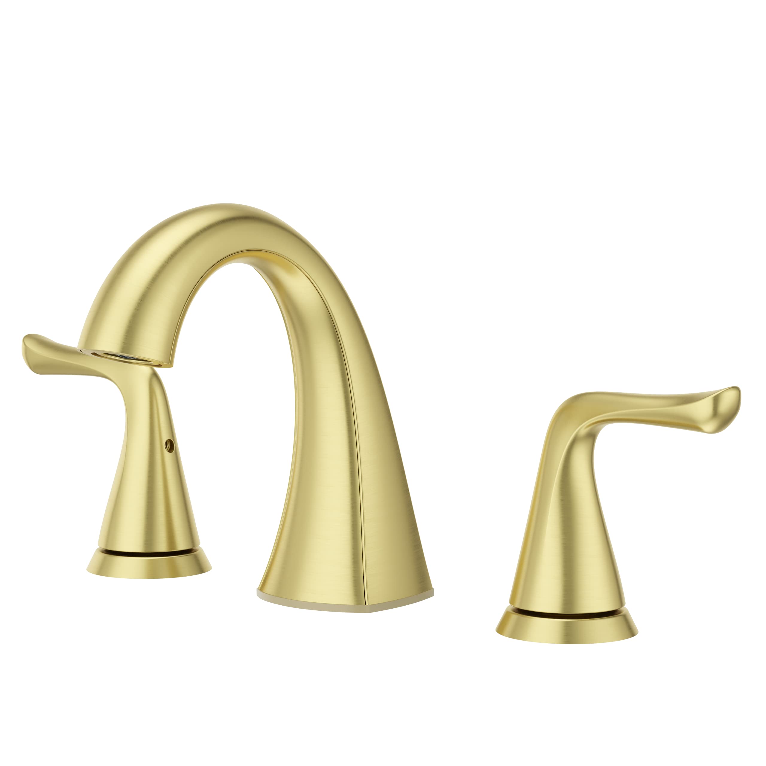 Pfister Willa wide-spread faucet on a modern vanity for easy three-hole installation.