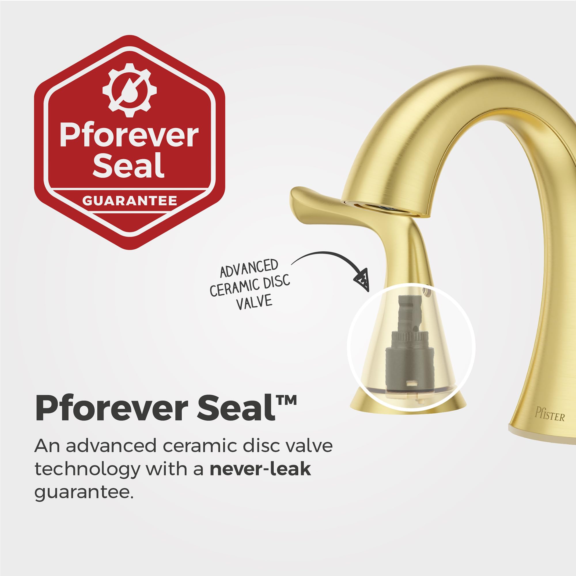 Pfister Willa push and seal drain for tool-free, reliable sealing.
