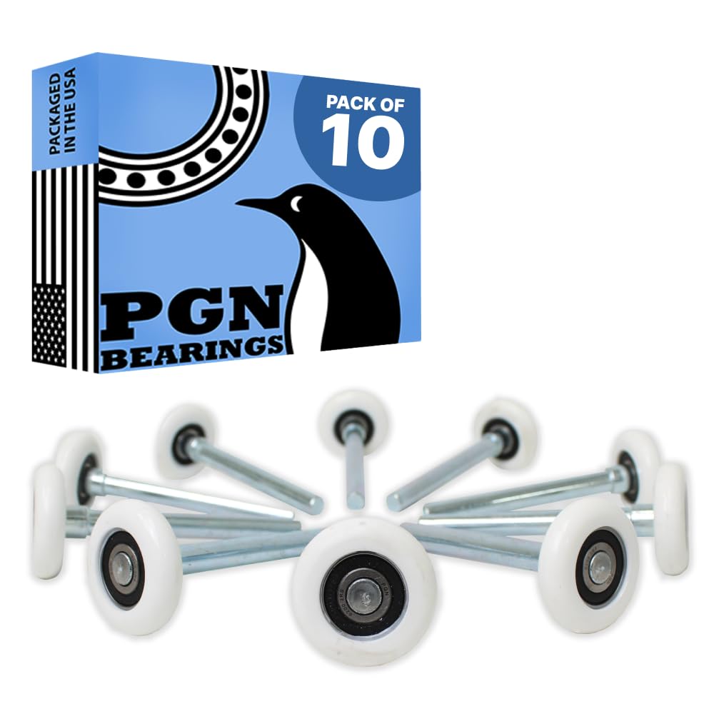 PGN Bearings 2in nylon white roller wheel for quiet garage door operation