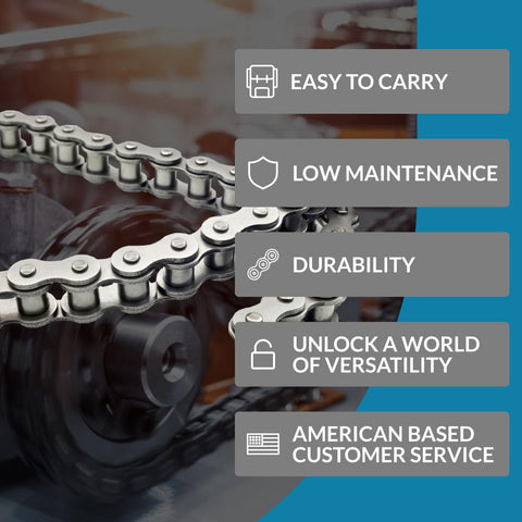 PGN roller chain cutter side profile highlights adjustable pin for #25–#60 chains.