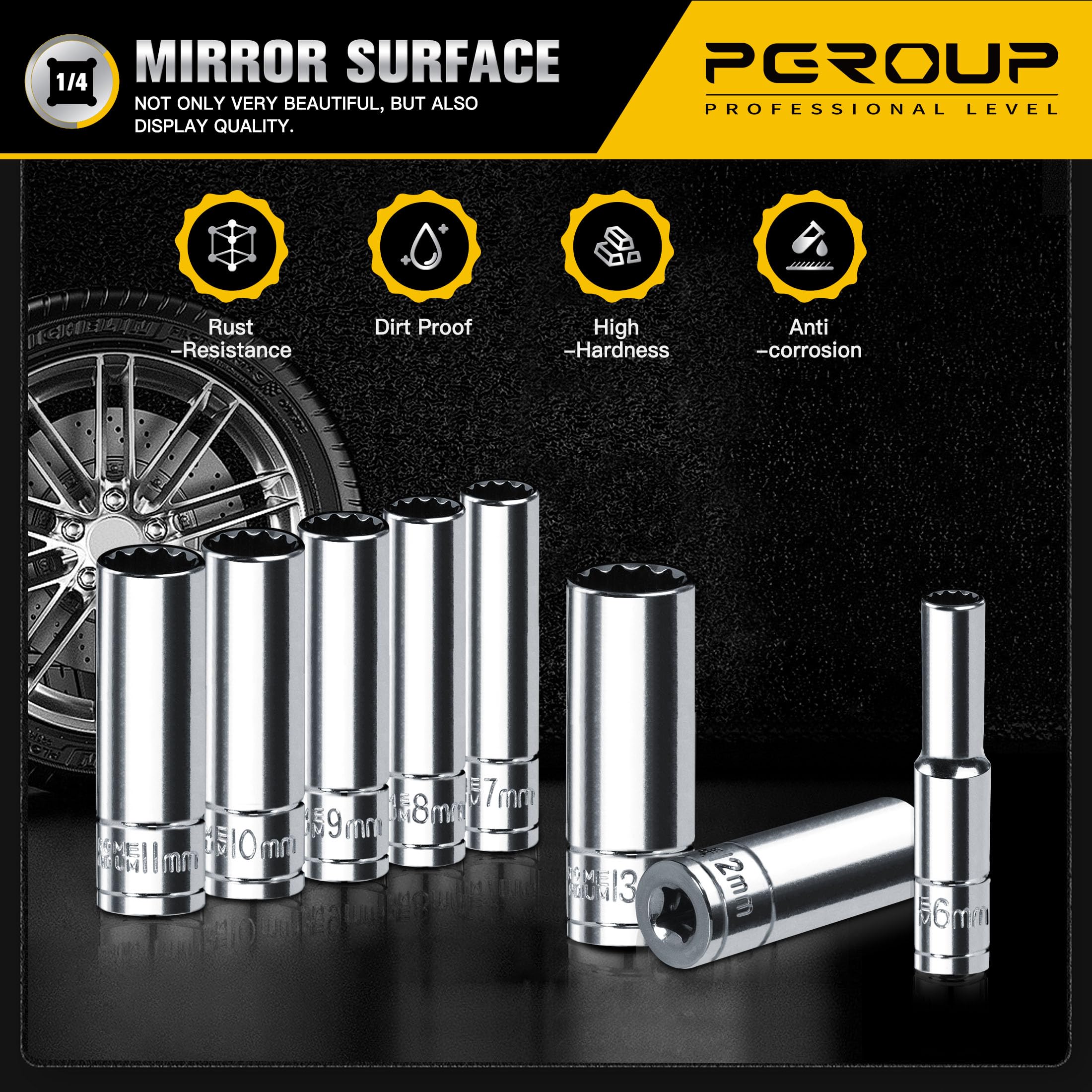 Pgroup 1/4in deep socket 11mm—precise fits across common fasteners in projects.