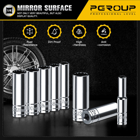 Pgroup 1/4in deep socket 11mm—precise fits across common fasteners in projects.