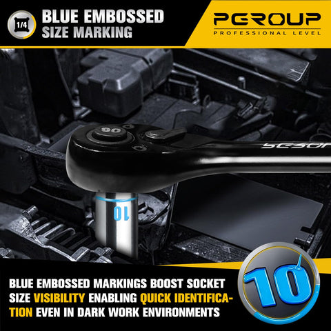 pgroup 12-point design offers versatile fitment for fast bolt engagement.