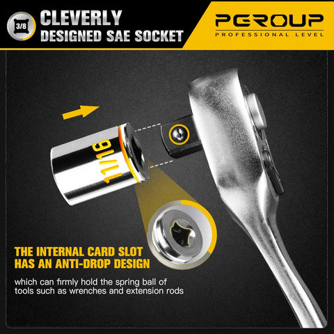 pgroup 6-point design grips hex fasteners firmly.