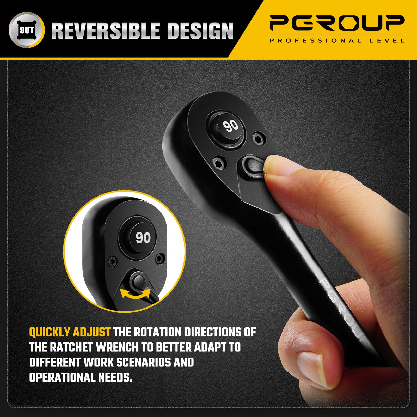 Pgroup 90-tooth design reduces swing to 4 degrees